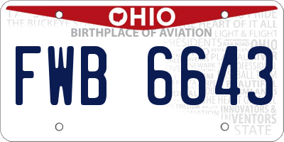 OH license plate FWB6643