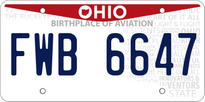 OH license plate FWB6647