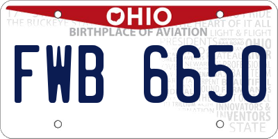OH license plate FWB6650