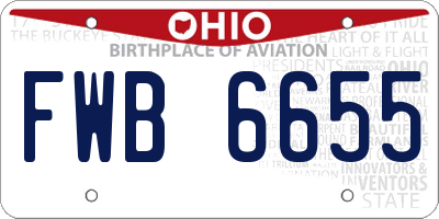 OH license plate FWB6655