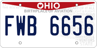 OH license plate FWB6656