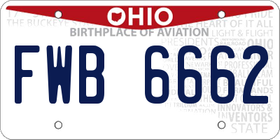 OH license plate FWB6662