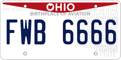 OH license plate FWB6666
