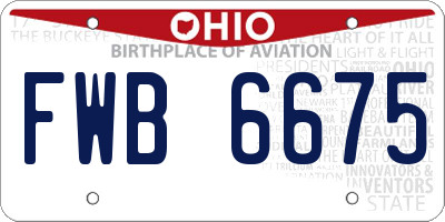 OH license plate FWB6675