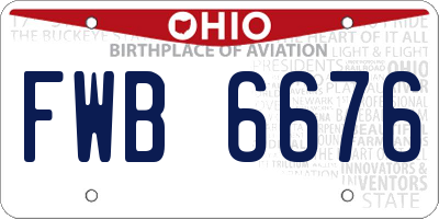 OH license plate FWB6676