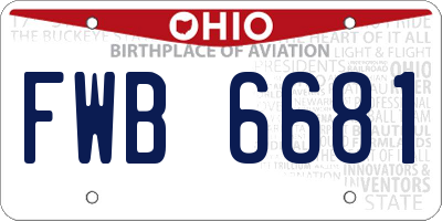 OH license plate FWB6681