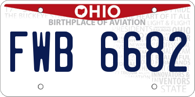 OH license plate FWB6682