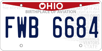 OH license plate FWB6684