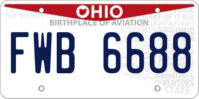 OH license plate FWB6688