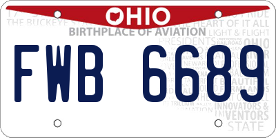 OH license plate FWB6689