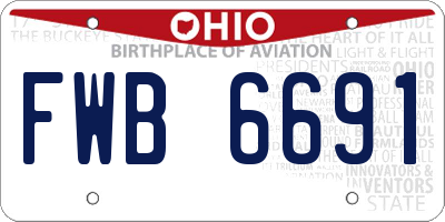 OH license plate FWB6691