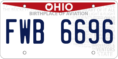 OH license plate FWB6696
