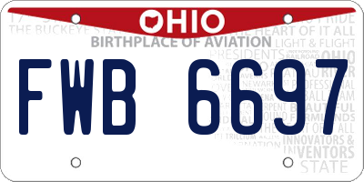 OH license plate FWB6697