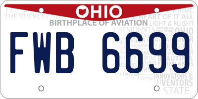 OH license plate FWB6699