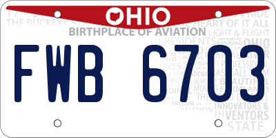 OH license plate FWB6703