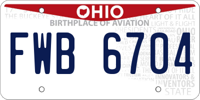 OH license plate FWB6704