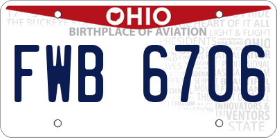 OH license plate FWB6706