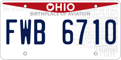 OH license plate FWB6710