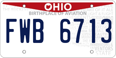 OH license plate FWB6713