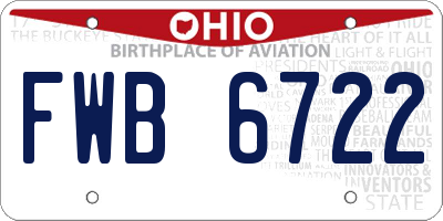 OH license plate FWB6722