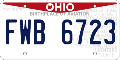OH license plate FWB6723