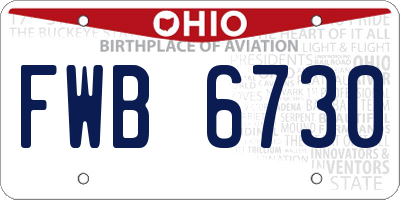 OH license plate FWB6730