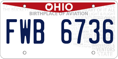 OH license plate FWB6736