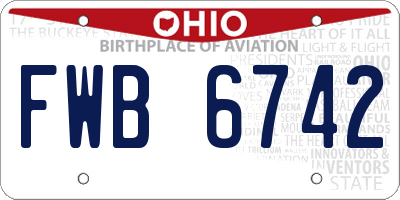 OH license plate FWB6742