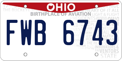 OH license plate FWB6743