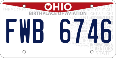 OH license plate FWB6746