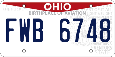 OH license plate FWB6748