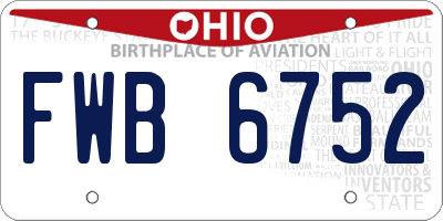 OH license plate FWB6752