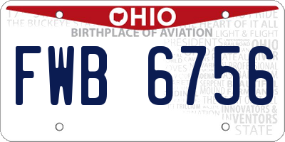 OH license plate FWB6756