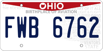 OH license plate FWB6762