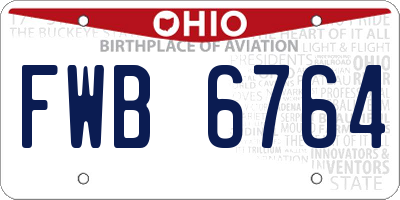 OH license plate FWB6764