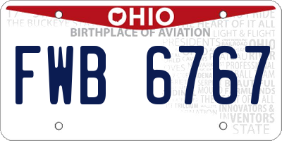 OH license plate FWB6767