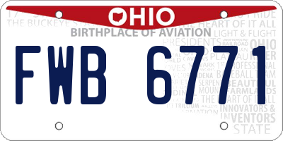 OH license plate FWB6771