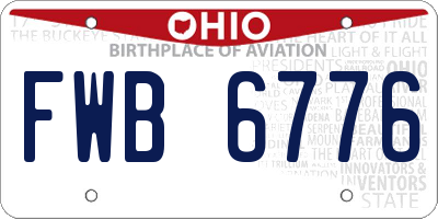OH license plate FWB6776