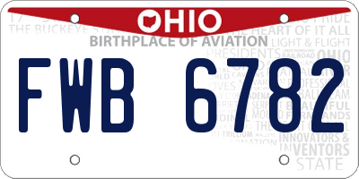OH license plate FWB6782