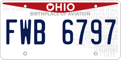 OH license plate FWB6797