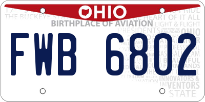 OH license plate FWB6802