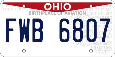 OH license plate FWB6807