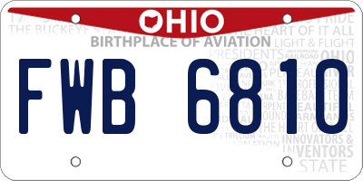 OH license plate FWB6810