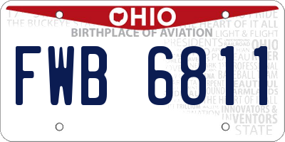 OH license plate FWB6811