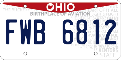 OH license plate FWB6812
