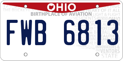 OH license plate FWB6813