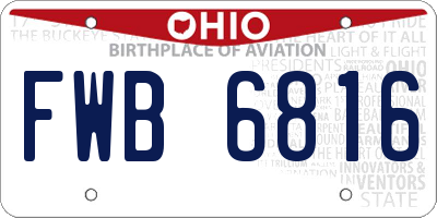 OH license plate FWB6816