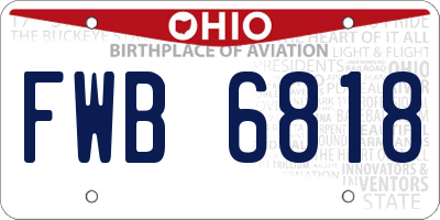 OH license plate FWB6818