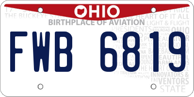 OH license plate FWB6819