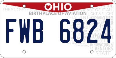 OH license plate FWB6824